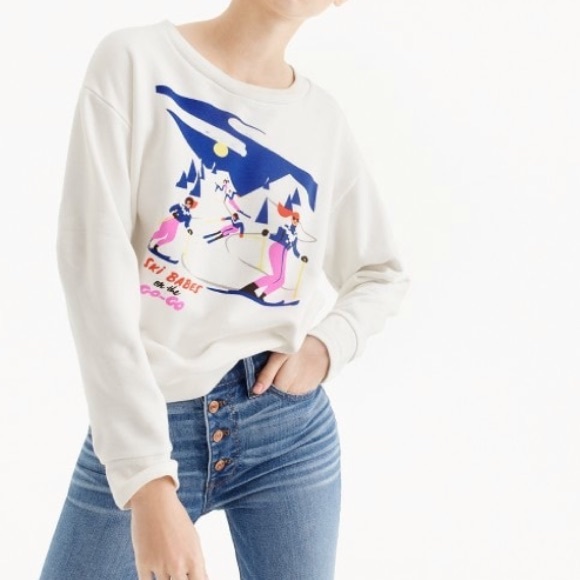 J. Crew Tops - J.Crew Ski Babes On the Go Graphic Sweatshirt